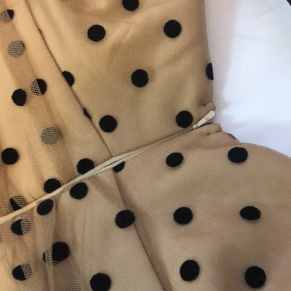 ASOS designs spot mesh bar dotmini dress in beige with black polkadots, new - Picture 9 of 10